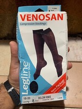 Venosan Legline Black 15 - 20 mmHg Compression Stockings NIB Closed Toe Small