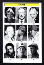 Joe Montana John Wooden Paul Brown Dale Murphy HOF Vintage Sports Trivia Card A3
