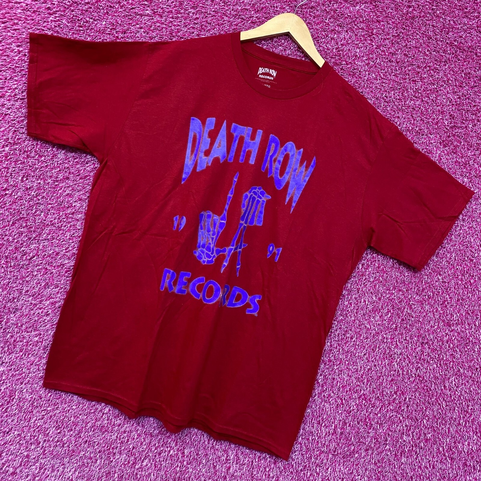 FILA T shirt hip hop Death Row Records Grim Reaper LA Hands 1991 2X