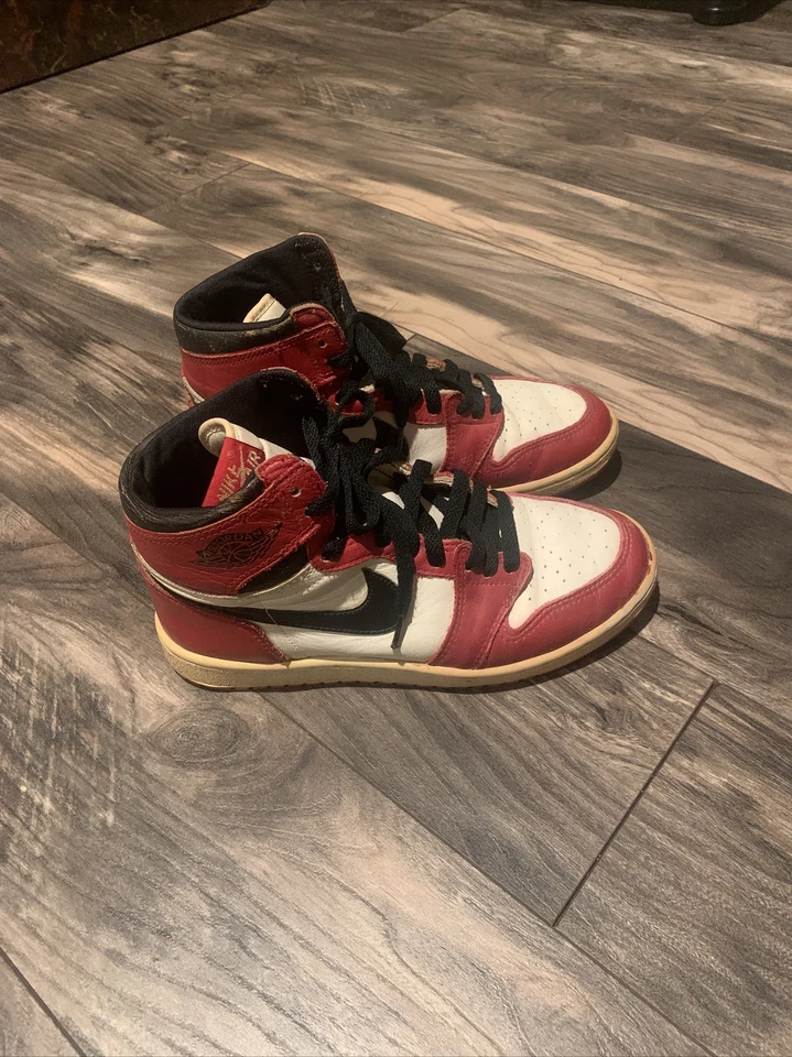 Air Jordan Retro 1 I Chicago Bred Royal OG 1985 muestra original último baile 1994 Foto 4 de 4