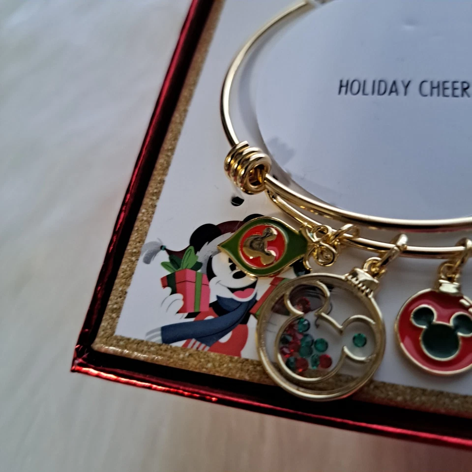 Brazalete Brazalete Dije Expandible Navidad Disney Vacaciones Plateado Fino Foto 4 de 4