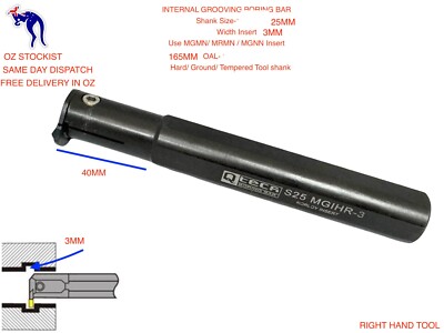 MGIVR 25mm Shank Internal Grooving Lathe Bar With one Korloy 3mm Wide Insert