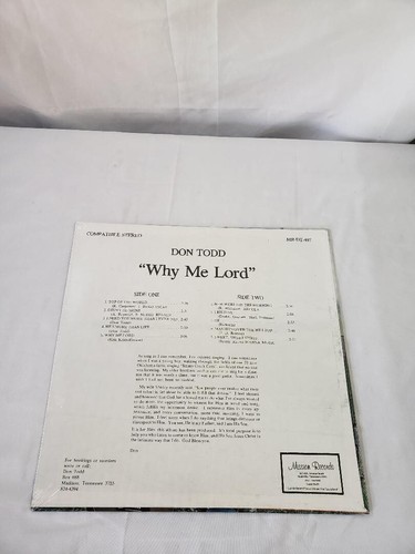 SEALED ~ DON TODD ~ WHY ME, LORD ~ MR-DT-497 ~ LP ~ NEW - Picture 2 of 3