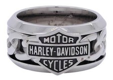 Harley-Davidson Men's Stainless Steel Chain Bar  Shield H-D Ring HSR0031
