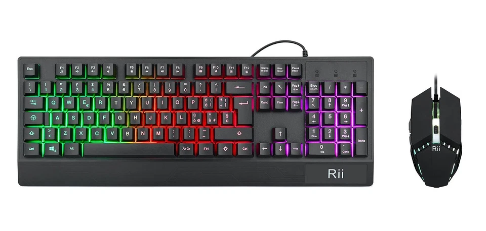 Gaming RK400+ italienisches Layout - Set aus Tastatur und Maus LED-Hintergrun... - Bild 2 von 4