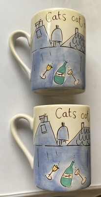 2 x Whittard Of Chelsea Katzen auf den Fliesen - Tea For Two - TOP ZUSTAND