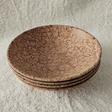 Set of 4 Vintage Faux Burlwood Melamine Boltalite Bowls Made in USA Brown 6 in