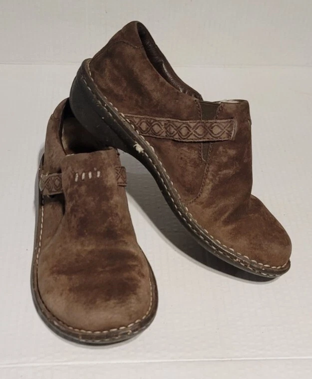 UGG Mocassini slip on in pelle marrone scuro mule taglia 7 comfort da donna 2148