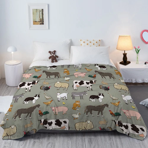 Various Animals Blanket Soft Pig Horse Durable Comfortable Blanket Gift 50"x60" - Picture 8 of 11