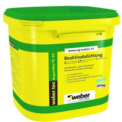 ( 9,63  /kg ) Reaktivabdichtung weber.tec Superflex D 24 Abdichtung 6 kg Eimer