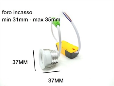 Faretto Mini LED Spot Incasso Luce Scale Segnapassi 1W 220V IP20 Foro 25 30mm EB - Foto 3