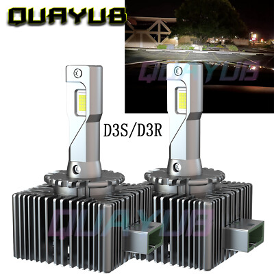 LED Headlight Bulbs Replace 35W D3S D3R HID Xenon Super White Conversion Kit 6K