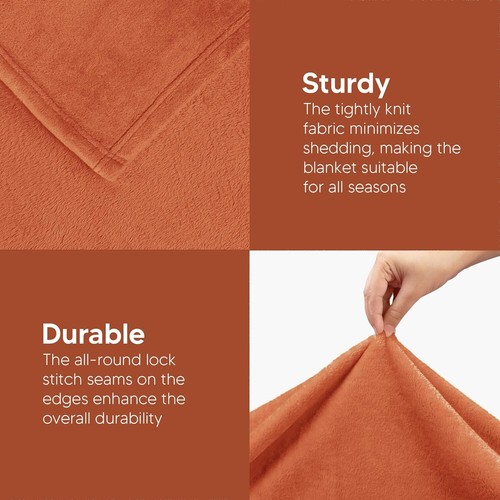 Fleece Blanket 300GSM Luxury Bed Blanket Anti-Static Fuzzy Soft Utopia Bedding - Picture 168 of 170