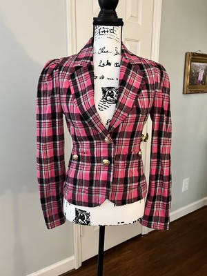 Black Plaid Blazer Jacket 