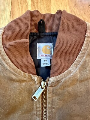 Carhartt V02 BRN Men's XXL Quilt Lined Duck Canvas Waxed Carhartt V02 BRN Men's XXL Quilt Lined Duck Canvas Waxed