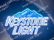 Keystone Light Mountain Beer 24"x16" Vivid LED Neon Sign Lamp With Dimmer