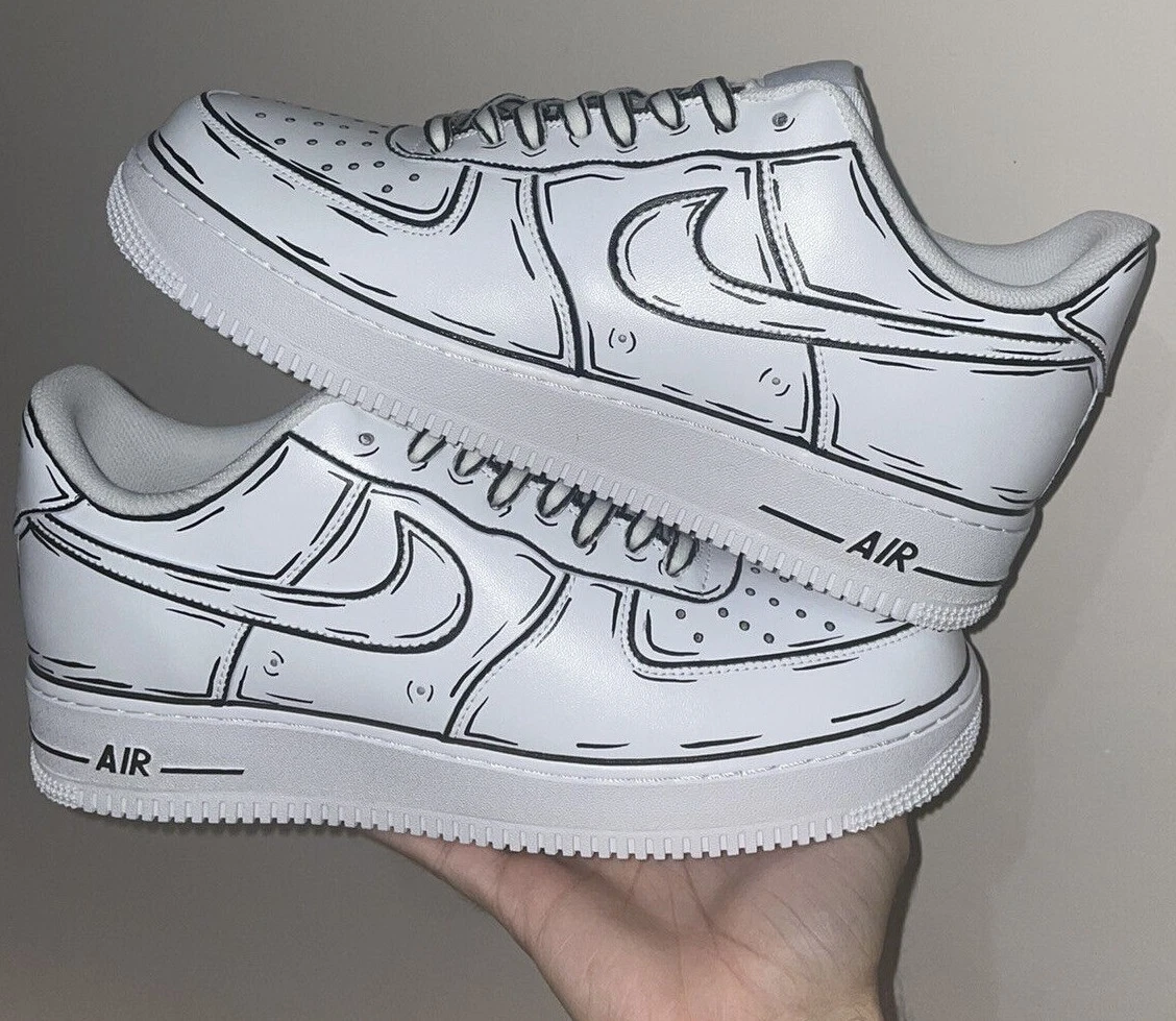 Dessin Chaussure Nike Air Force 1 Custom Nike Air Force 1 Shoes Cartoon | eBay