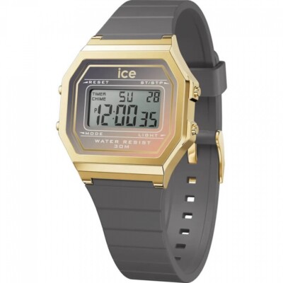 ICE WATCH Uhr 023310 ICE digit retro - Metal Gold Grau Digitaluhr Armbanduhr