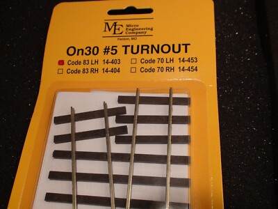 Micro- Engineering #14-403 On30 #5 CODE 83 LH TURNOUT