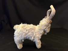 Vintage Steiff Green Glass Eye Mohair Mountain Navy Goat Stuffed Plush As Is