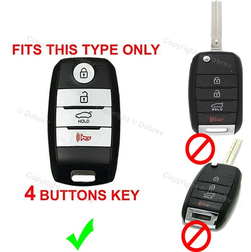 Genuine Leather Case Protector Entry Keyless Fob Cover Holder for Kia Smart Key - Picture 7 of 7
