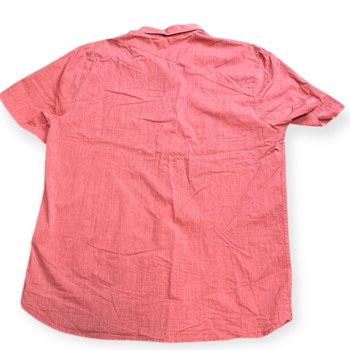 Volcom Men's Coral Red Heathered Vex Factor Classic Fit Button-Up Shirt Large - Picture 2 of 4