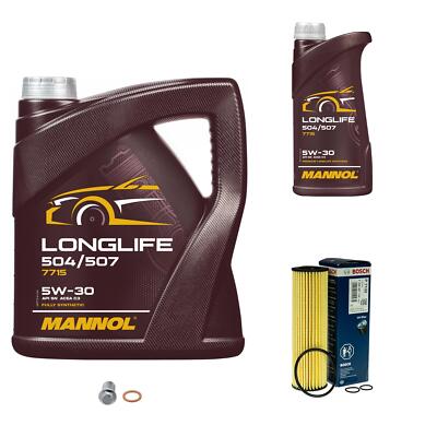 BOSCH Ölfilter 6 L MANNOL 5W-30 Longlife für Mercedes-Benz C 180 CGI C-Klasse