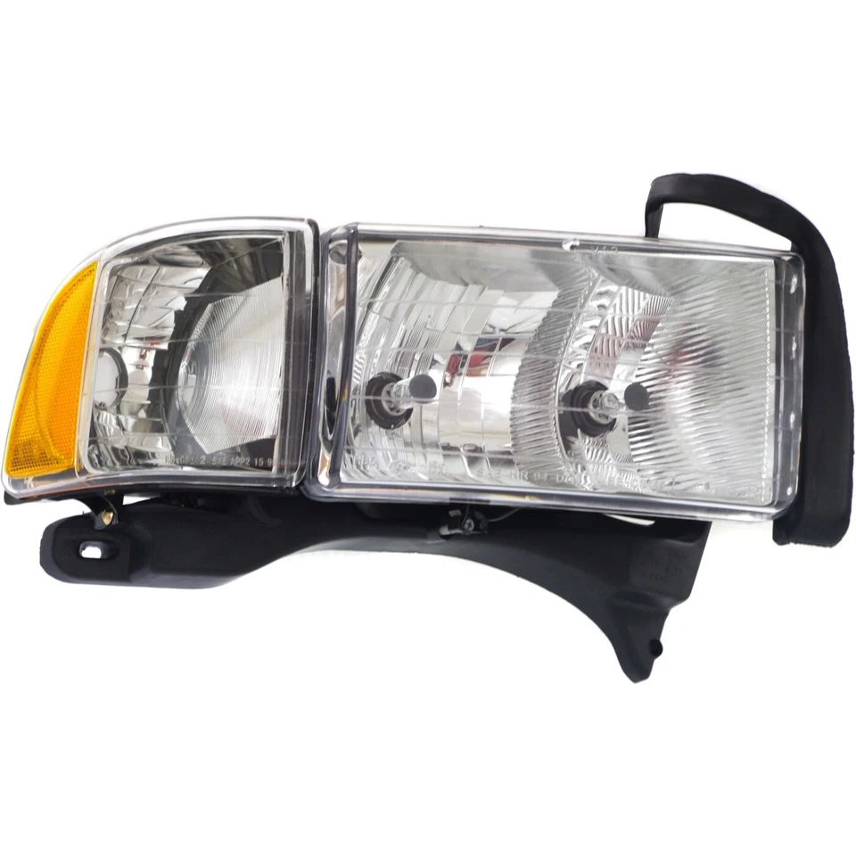 Juego de faros compatibles con Dodge Ram 1500 2500 3500 1999-2002, con bombilla Foto 2 de 4
