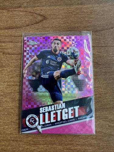 2022 Topps Chrome MLS Pink X-Fractor #45 Sebastian Lletget New England Refractor