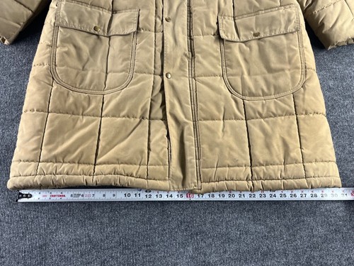 Sears VTG Jacket Removable Hood Brown Tan Zip Insulated Button Snap Lined Sz 46 - Picture 14 of 24