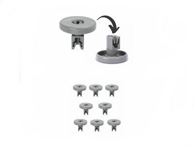 8 x AEG Unterkorbrollen für Geschirrspüler F40742, F64085, F84485, FAV42300, 13