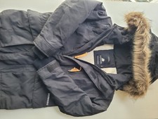 Didriksons Youth Hooded Parka Faux Fur Trim 130cm Black