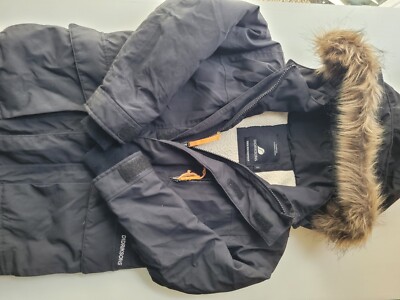 DIDRIKSONS JUGENDPARKA MIT KAPUZE KUNSTFELLBESATZ 130 CM SCHWARZ
