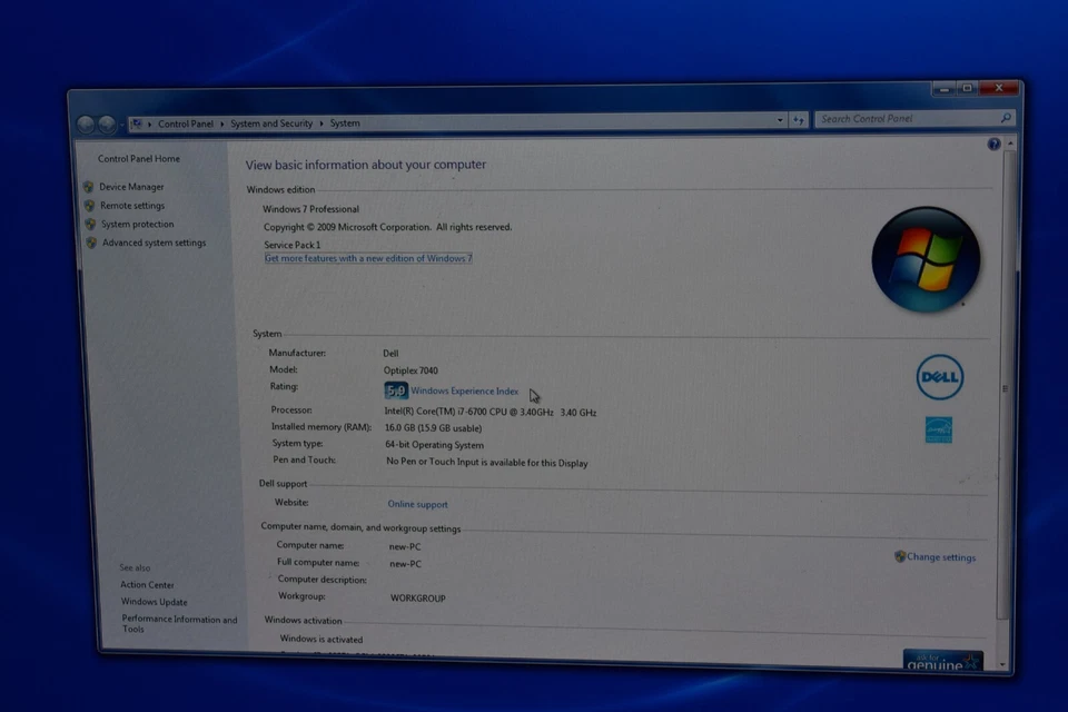 Dell OptiPlex 7040 SFF Quad Core i7-6700 3.4GHz 16GB RAM 1TB HDD Windows 7 Pro - Image 2 of 4
