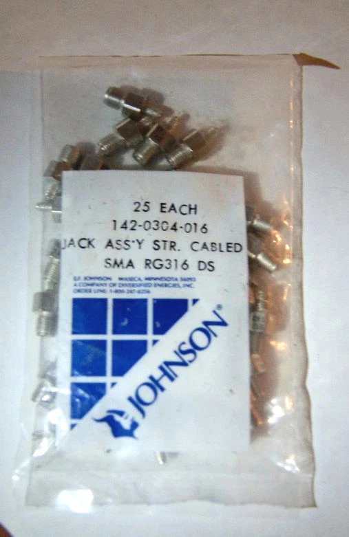 *NEW* Johnson (Emerson) 142-0304-016 SMA Female Connectors - RG316-DS & RG188-DS - Image 2 of 2