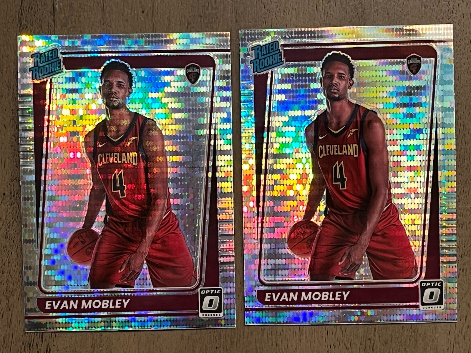 (2) 2021-22 Donruss Optic #175 Evan Mobley Silver Pulsar Rated Rookie RC