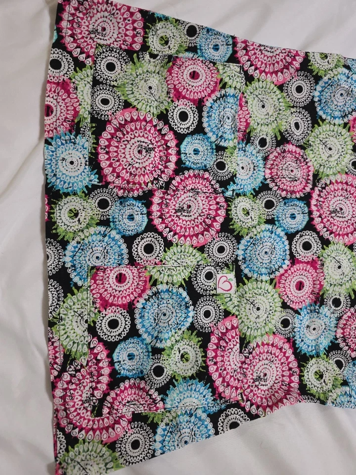 Peaches Small Scrub Uniform With Circle Spirals Designs - Image 3 of 4