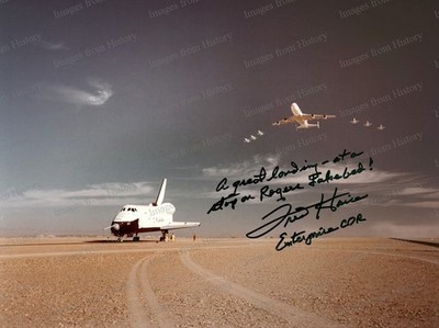 8x10 Print NASA Fred Haise Space Shuttle Enterprise 1977 Approach Rare Signed