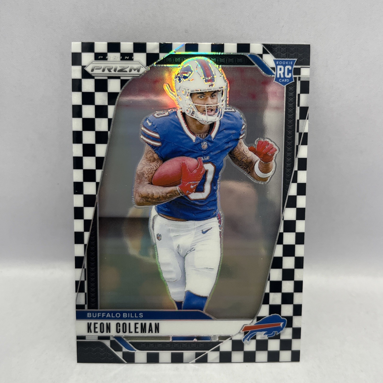 2024 Prizm Keon Coleman RC Black and White Checker Rookie #362 Bills