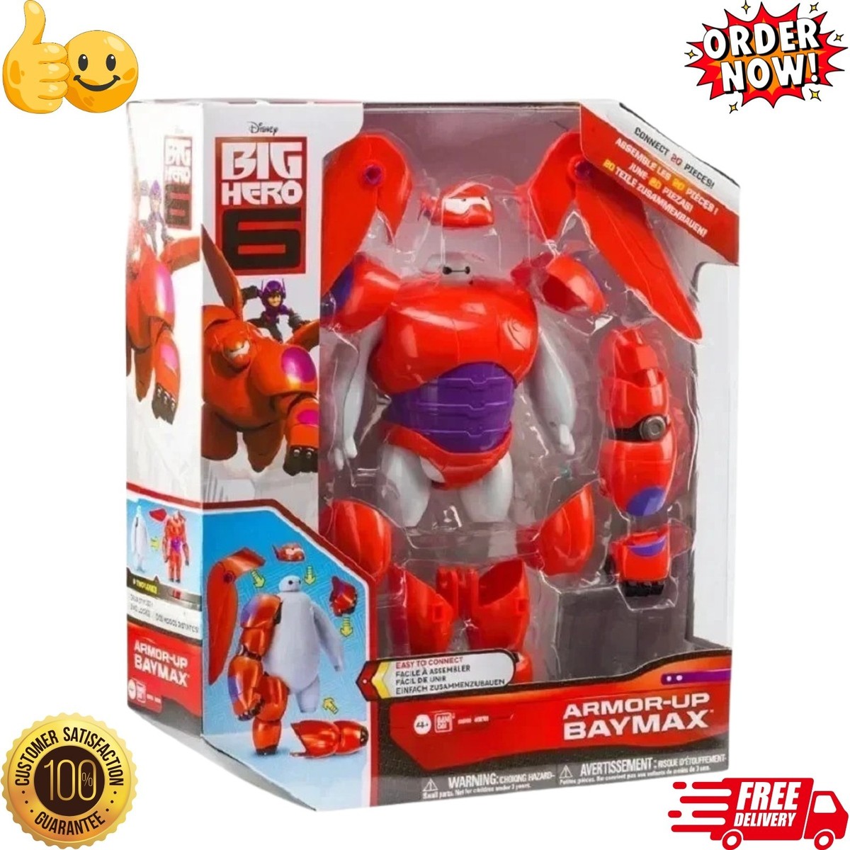 その他 Disney Big Hero 6 Armor-Up Baymax 2.0 Big Hero 6 Baymax Armor-Up Action Figure Toy Model 16cm Robot Gift