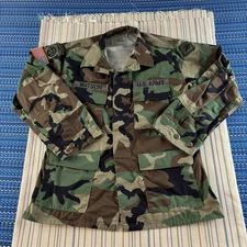US Army BDU Jacket Mens Medium Regular Woodland Camo Combat Coat 82nd Airborne