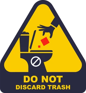 Do Not Flush Trash Wipes Toilet Self Adhesive Vinyl Sticker
