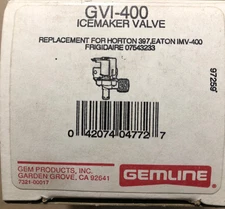 Gemline # GVI-400 Valve, Icemaker - Refrigerator