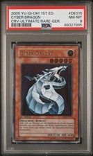 Yu‑Gi‑Oh! Cyber Drache CRV‑DE015 1.  Auflage Deutsch Ultimate Rare PSA  8