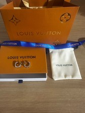 Louis Vuitton LV Silver Earring Stud with Box Excellent Condition