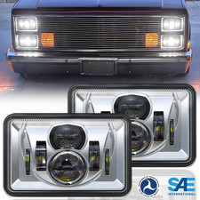 Pair 4x6 Led Headlights Hilo Beam Lamp For Chevrolet R2500 Suburban 1989-1991 Pair 4x6 Led Headlights Hilo Beam Lamp For Chevrolet R2500 Suburban 1989-1991
