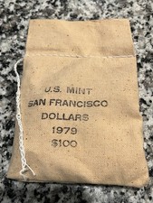 $100 U.S. Mint Sewn Bag of 1979-S San Fransisco SBA Dollars, Susan B. Anthony