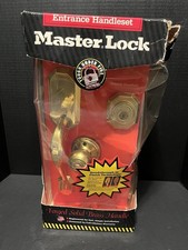 Juego de manijas de cerradura de puerta de latón forjado Master Lock acabado resistente al deslustre pulido