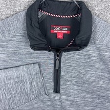 Johnston Murphy XC4 Sweater Mens Medium Gray 1/4 Zip Pullover Golf Long Sleeve