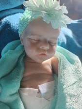 Full body platinum silicone doll 18 Inch Sleep Eyes, Open Mouth